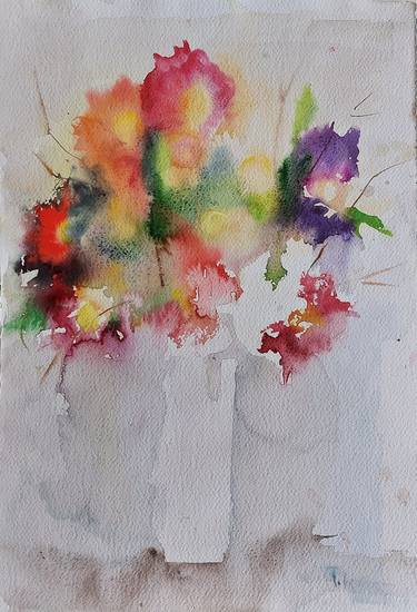 Print of Impressionism Floral Paintings by Tatjana Karabasevic