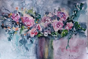 Original Expressionism Floral Paintings by Tatjana Karabasevic