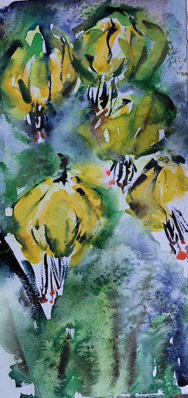 Original Expressionism Floral Paintings by Tatjana Karabasevic