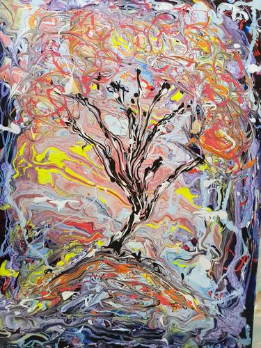 Print of Abstract Tree Paintings by Connie Lewis