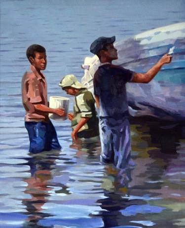 Print of Impressionism Boat Paintings by Ahmed Bayomi