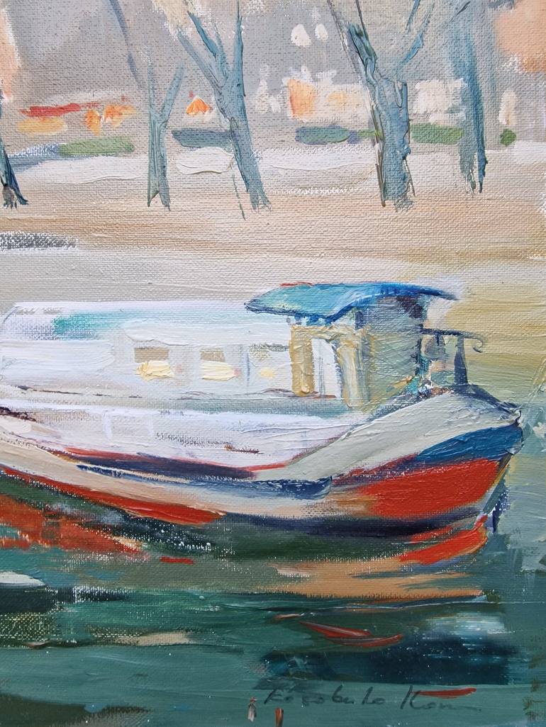 Original Boat Painting by Ilona Kosobuko