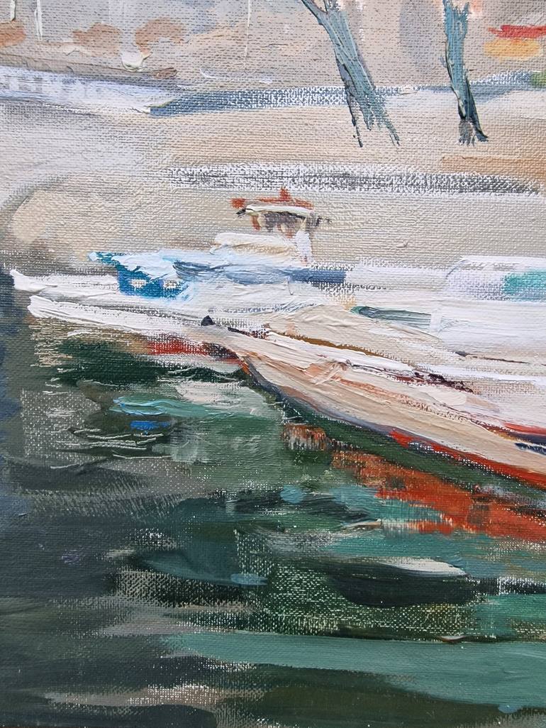 Original Contemporary Boat Painting by Ilona Kosobuko