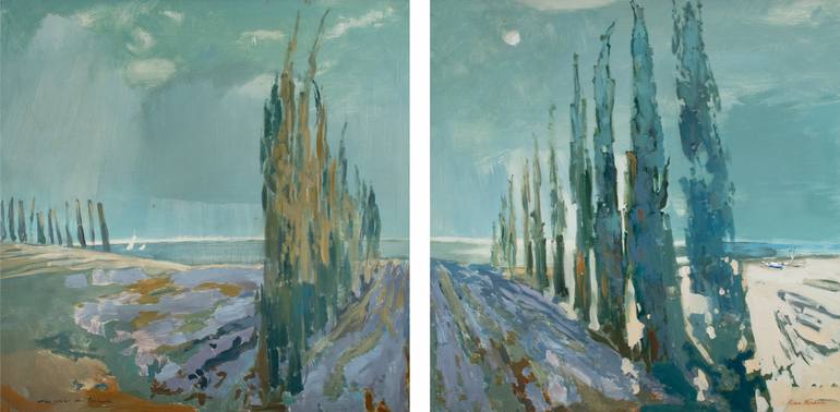 Original Expressionism Landscape Painting by Ilona Kosobuko