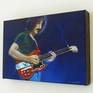 Frank Zappa plays his Gibson SG at LA's Roxy Theatre, backed by the best version of the Mothers, ever. This is one of a series of small, highly detailed, box canvases featuring musicians and their guitars.