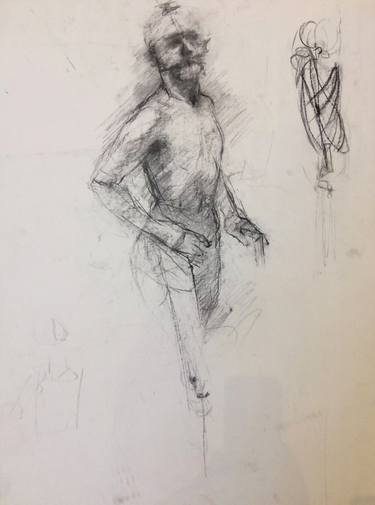 Original Nude Drawing by Paul Brady