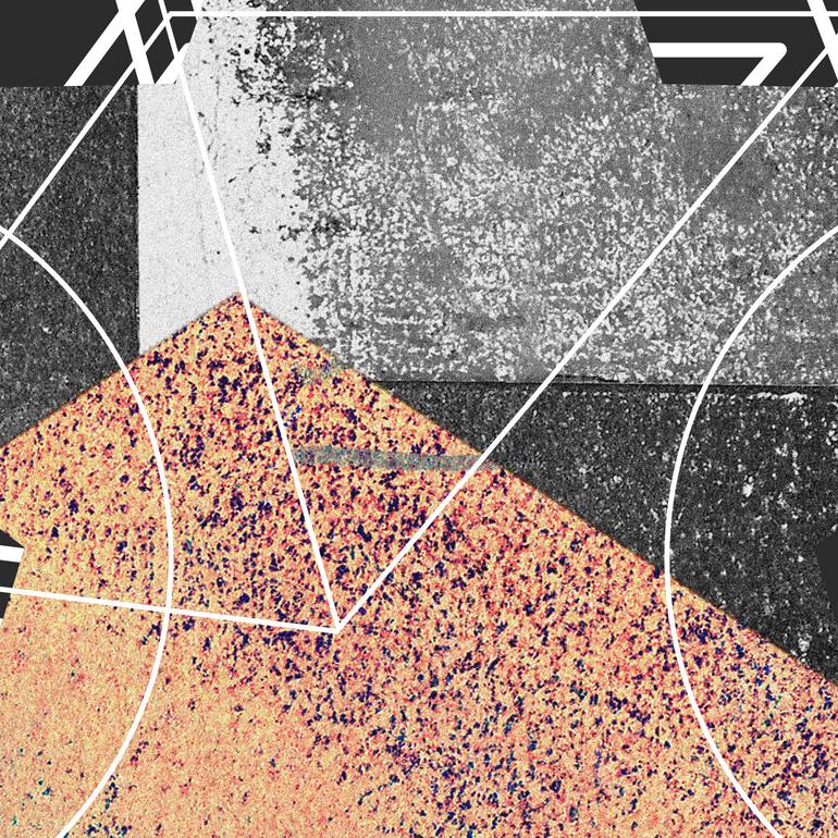 Original Abstract Transportation Mixed Media by Csilla Tomka