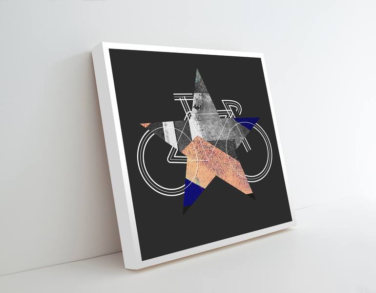 Original Abstract Transportation Mixed Media by Csilla Tomka