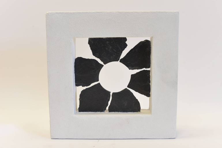 Original Architecture Mixed Media by Marc Mugnier | Geometric Art on Stone | YIN AND YANG OPENING