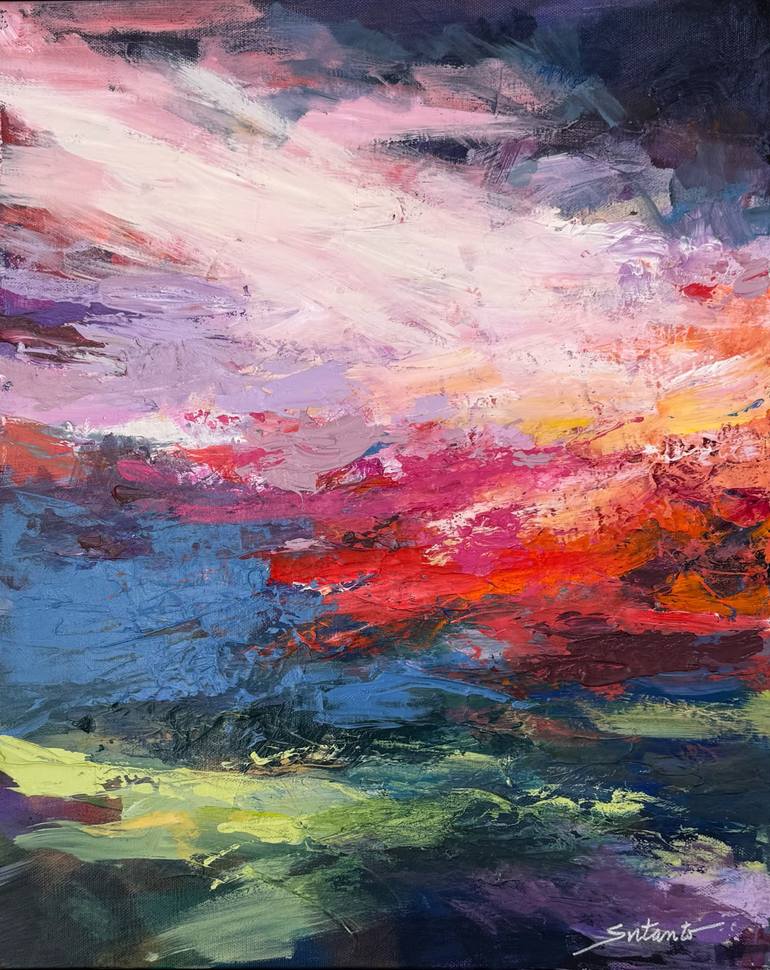 Original Abstract Painting by Janet Sutanto | Abstract Art on Canvas | Breakthrough the night