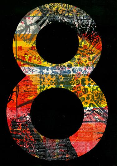 Saatchi Art Artist Miroslav Lazendic; Printmaking, “lucky number 8 c - Limited Edition of 1” #art