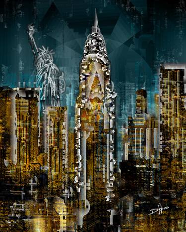 Print of Cubism Cities Mixed Media by Denis Badet