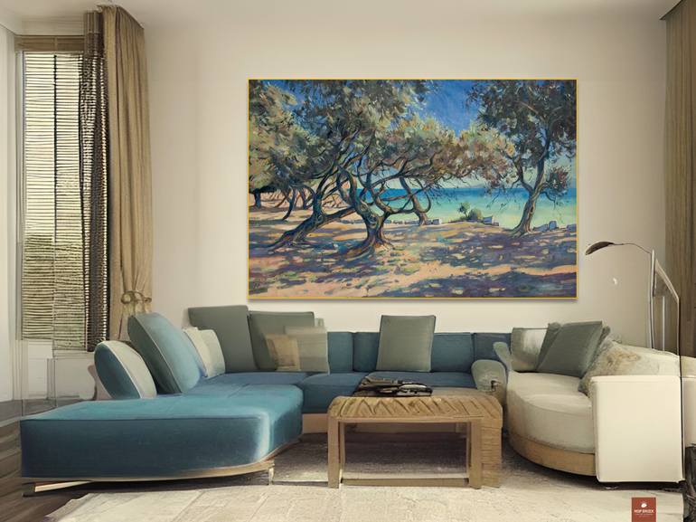 Original Impressionism Beach Painting by Nop Briex
