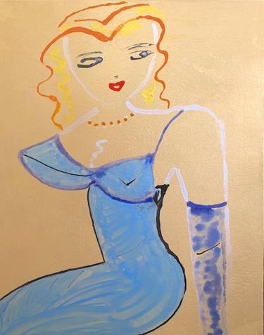 Saatchi Art Artist Leslie Jean Porter; Paintings, “Blue Cocktail Dress” #art