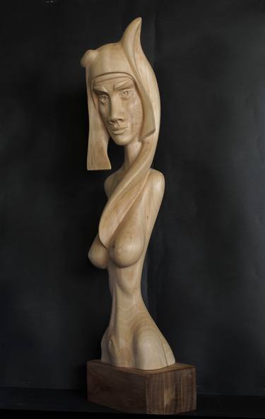 Wood Sculpture – Stylized Female Torso - SEMIRAMIS thumb