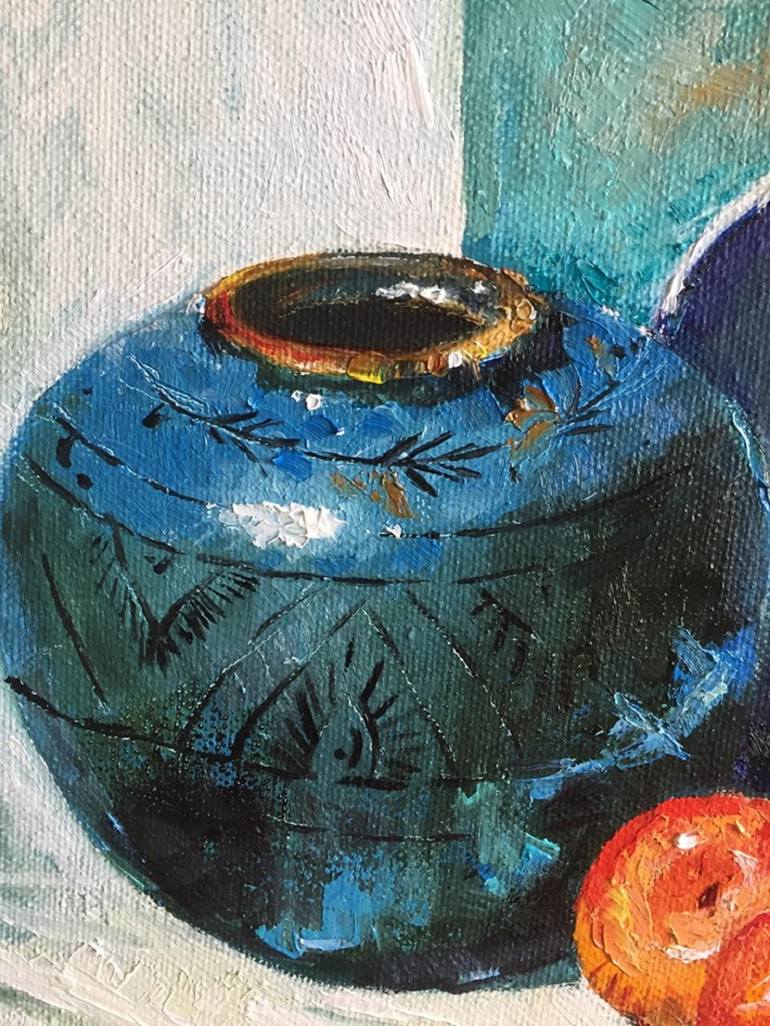 Original Impressionism Still Life Painting by Larisa Grebentsova