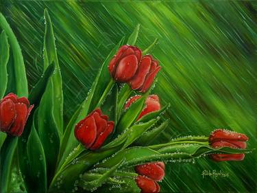 Print of Fine Art Floral Paintings by Prabita Rajesh