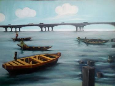 Lagoon front view of Lagos third mainland bridge thumb