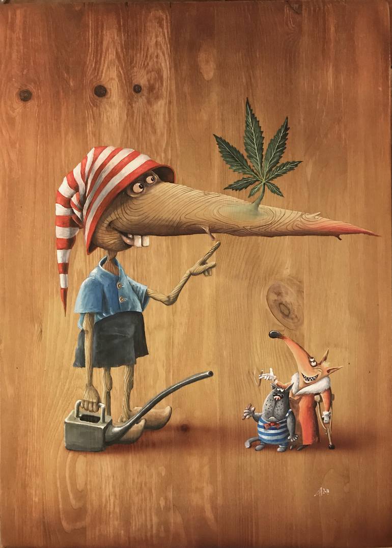 Pinocchio Painting by Alex Anufriev | Saatchi Art