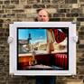 Richard holding Bonanza Cafe print