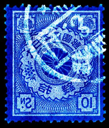 Heidler & Heeps Stamp Collection, Chrysanthemum Royal Blue - Limited Edition of 25 thumb