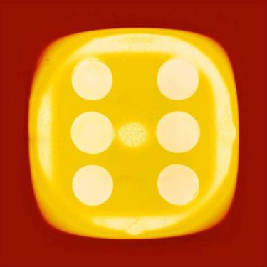 Dice Series, Chartreuse Yellow Six (red) thumb