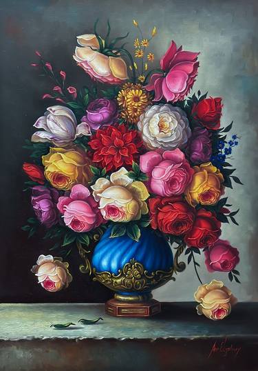 Original Realism Floral Paintings by Amr El Gohary