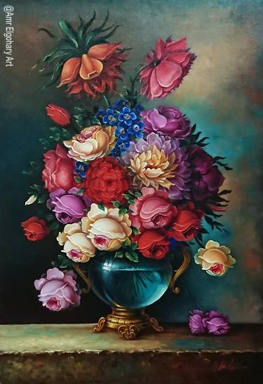 Original Photorealism Floral Paintings by Amr El Gohary