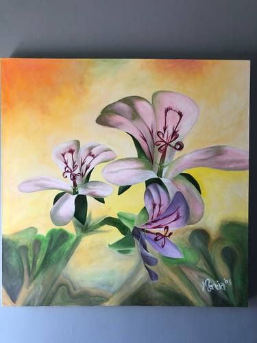 Original Floral Painting by Mercia van der Merwe