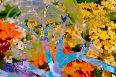 Untitled (Blue Tree over Flowers) thumb