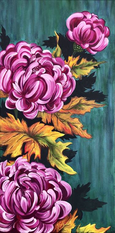 Original Modern Floral Paintings by Dannielle Harrington