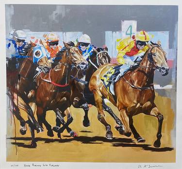 Horse Race 4th Furlong Limited Edition Giclee Print thumb