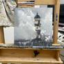 Lighthouse Painting in the Studio