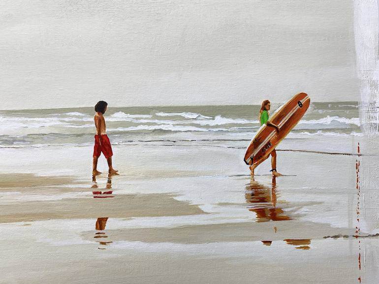 Original Beach Painting by Helen Sinfield
