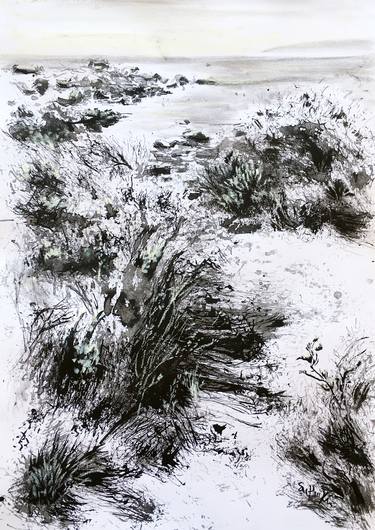Original Abstract Expressionism Landscape Drawings by Huixin Su