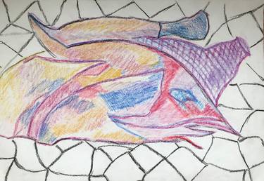 Print of Abstract Expressionism Fish Drawings by nino gomelauri