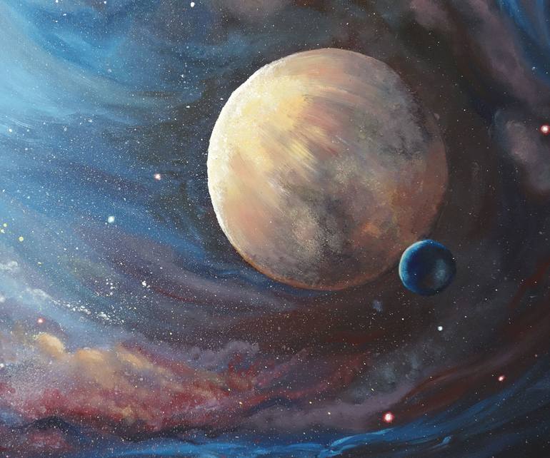 Original Fine Art Outer Space Painting by Liz Whaley