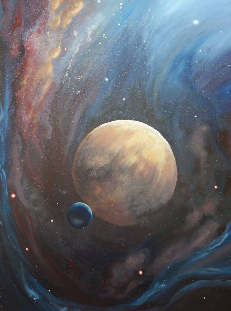 Original Fine Art Outer Space Painting by Liz Whaley