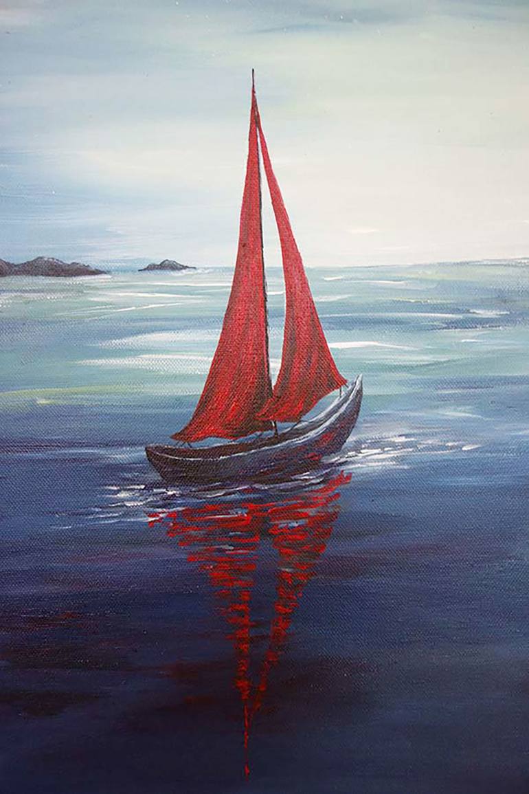 Original Fine Art Sailboat Painting by Liz Whaley