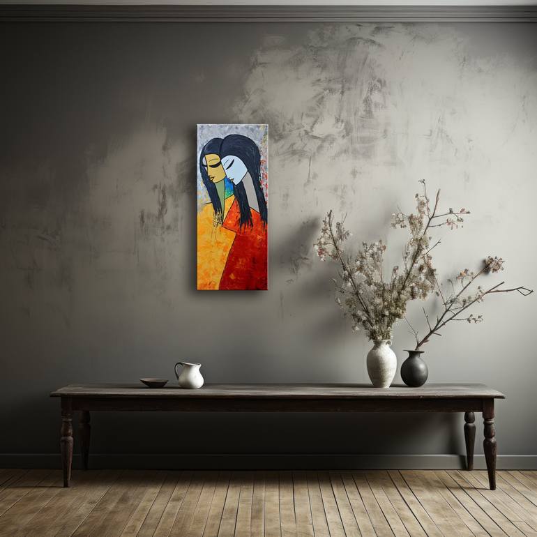 Original Abstract People Painting by Edit Voros