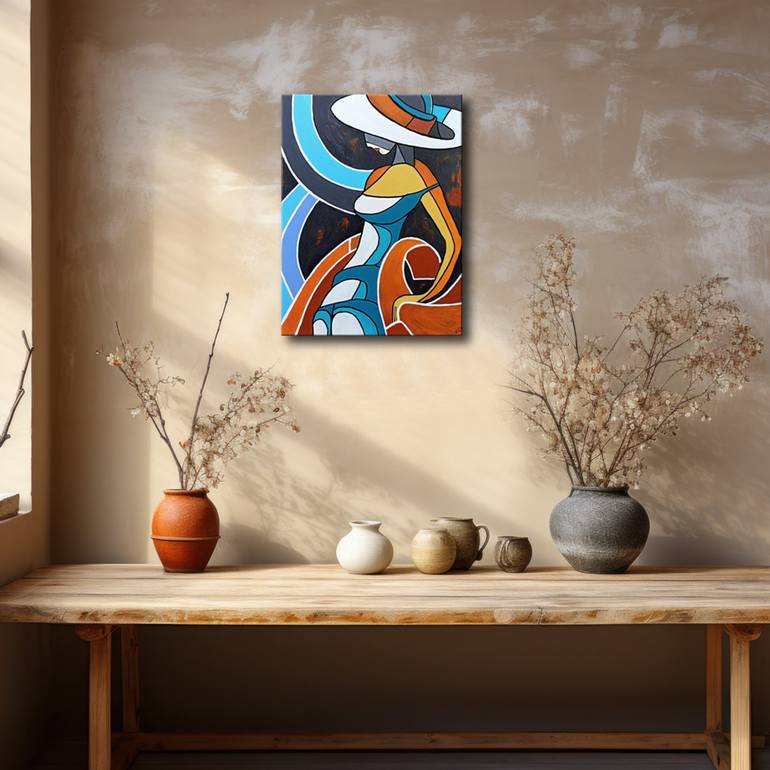 Original Abstract Women Painting by Edit Voros