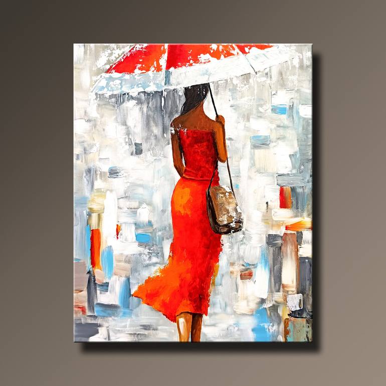 Original Abstract Women Painting by Edit Voros