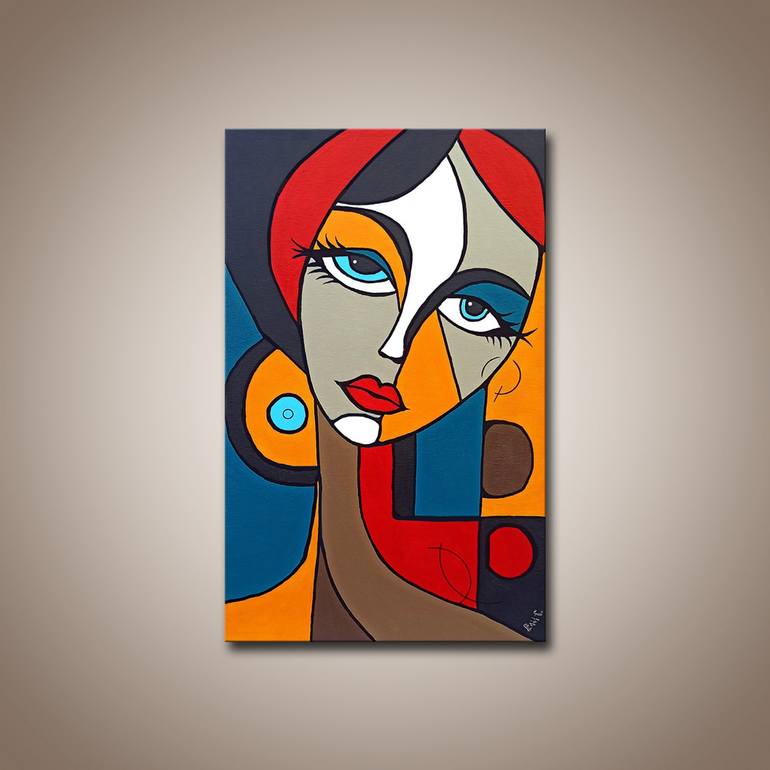 Original Abstract Women Painting by Edit Voros