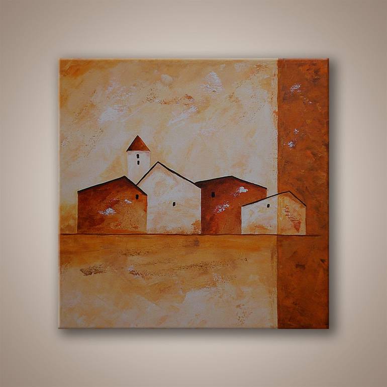 Original Abstract Landscape Painting by Edit Voros