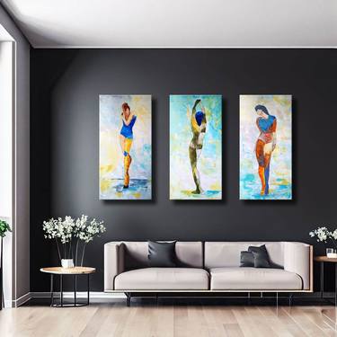 Original Figurative Abstract Paintings by Edit Voros