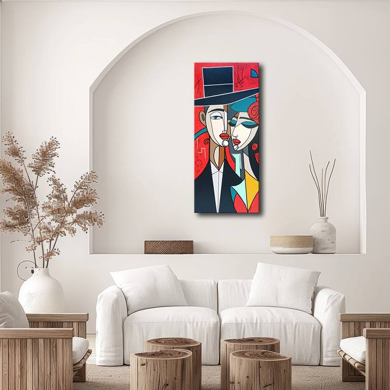 Original Abstract People Painting by Edit Voros