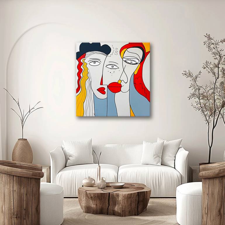 Original Abstract People Painting by Edit Voros