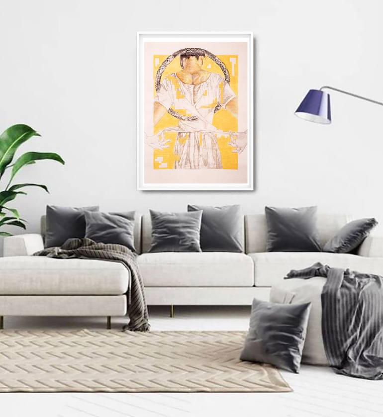 Original Abstract Expressionism Women Drawing by Polet Andrade