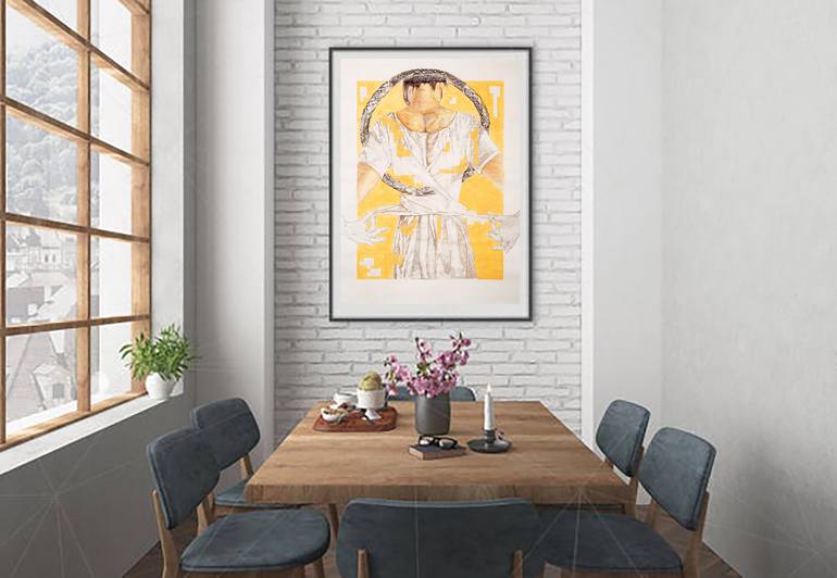 Original Abstract Expressionism Women Drawing by Polet Andrade