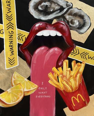 Original Art Deco Food Paintings by Elina Sanda Zake